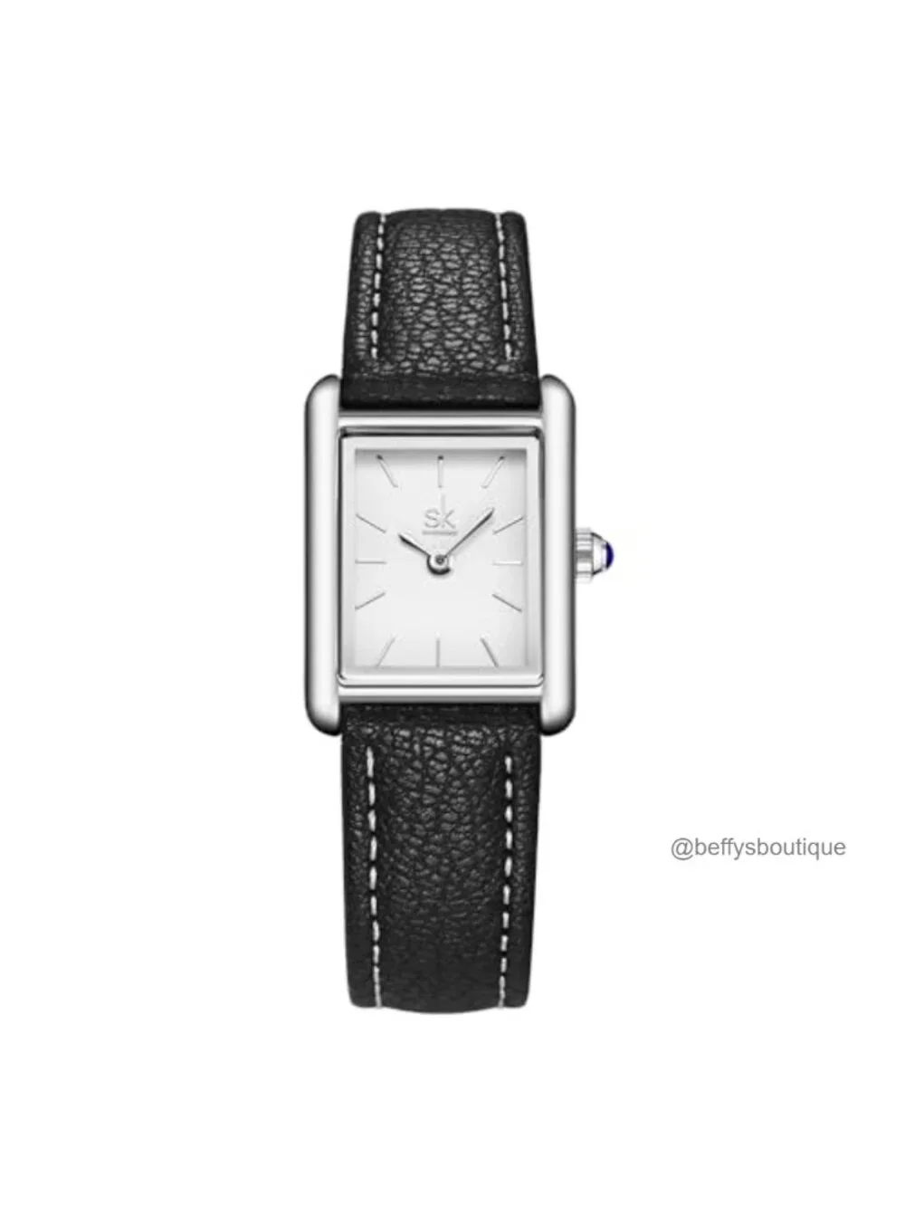 Minimalist Vintage Square Watch for Women - Quartz Leather Strap